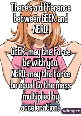 Humorous Meme on Nerd vs Geek