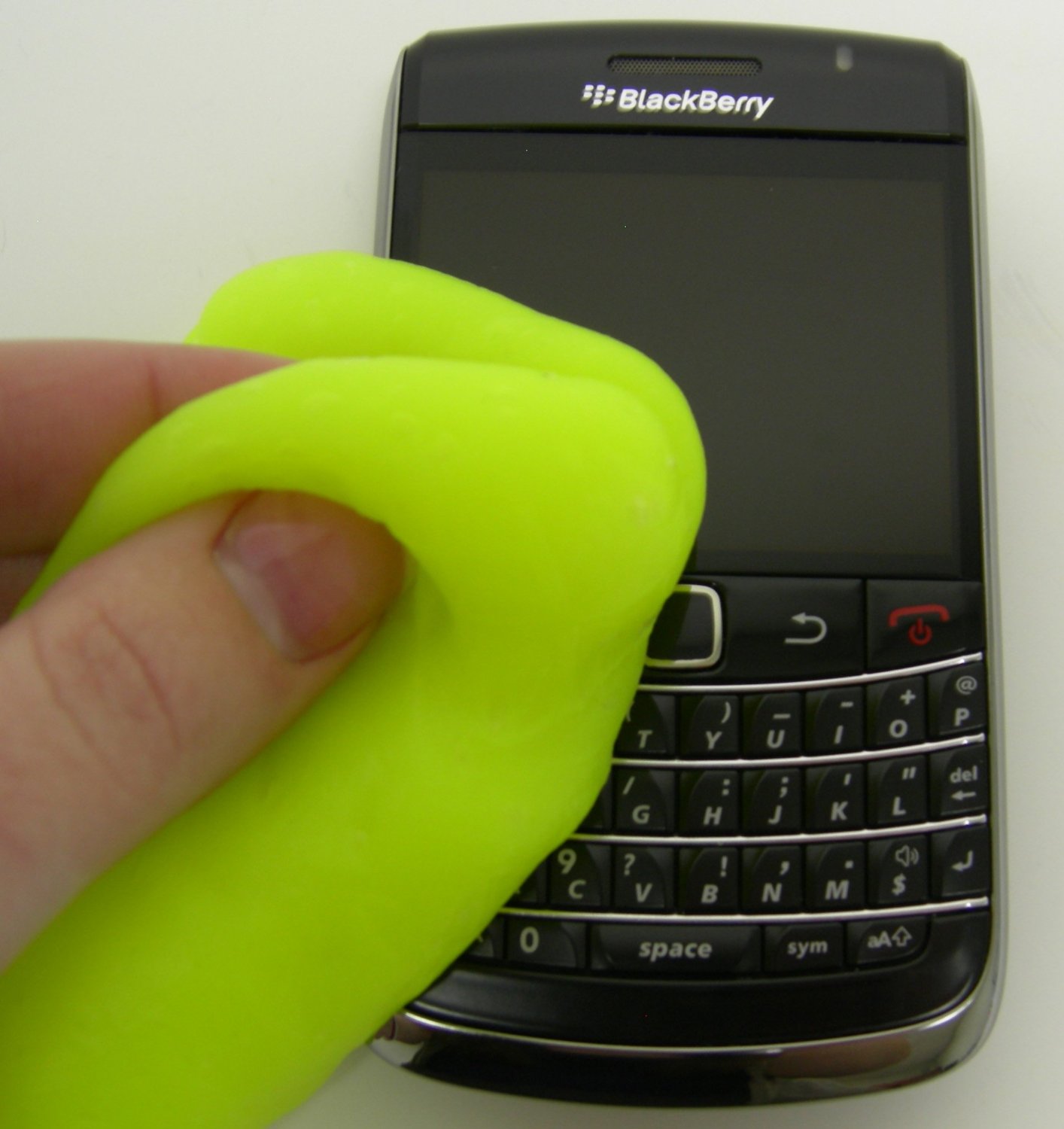 Cyber Clean putty on cell phone
