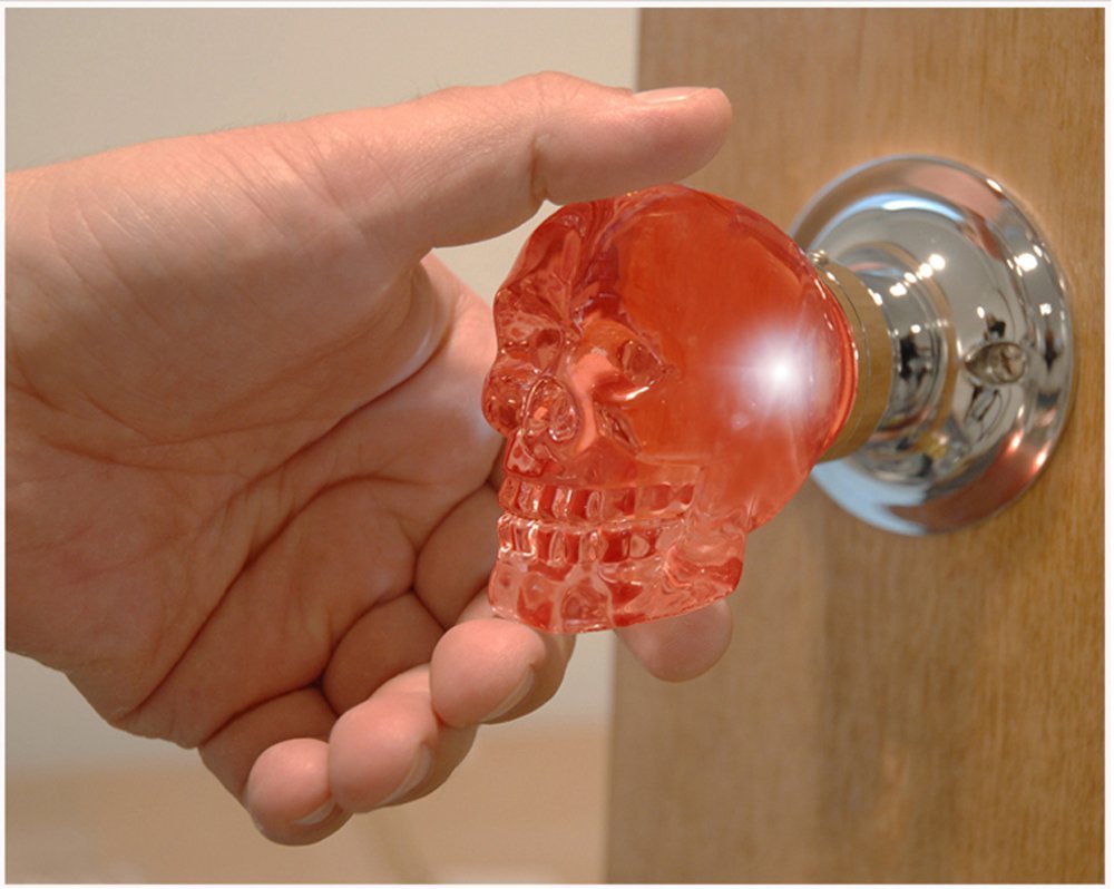 Krystal Touch Sensitive Skull Door Knob - lit